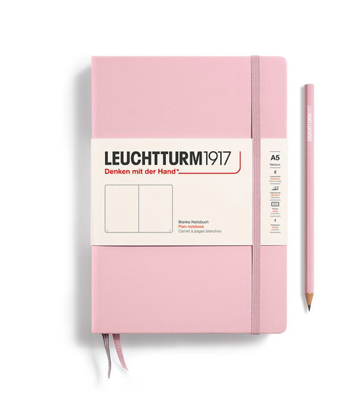 Leuchttrum 1917 Medium(A5) Sert Kapak, 251 Numaralandırılmış Çizgisiz Sayfa Defter Powder 361577