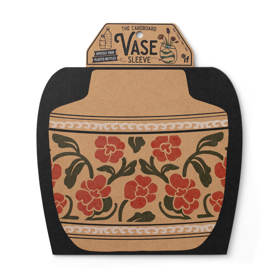 IF Karton Vazo Kılıfı Red Floral 47705