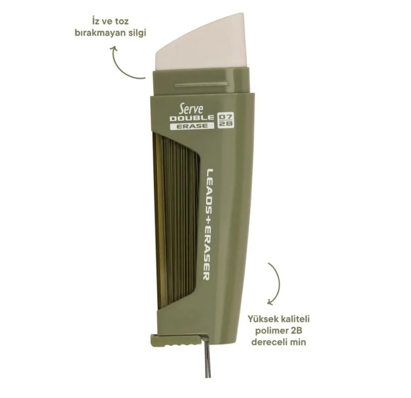Serve  Double Erase - Min & Silgi - 0.7 mm Yeşil