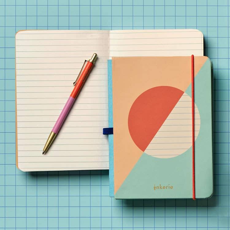 Kikkerland İnkerie Çizgili Mini Defter ve Kalem Seti
