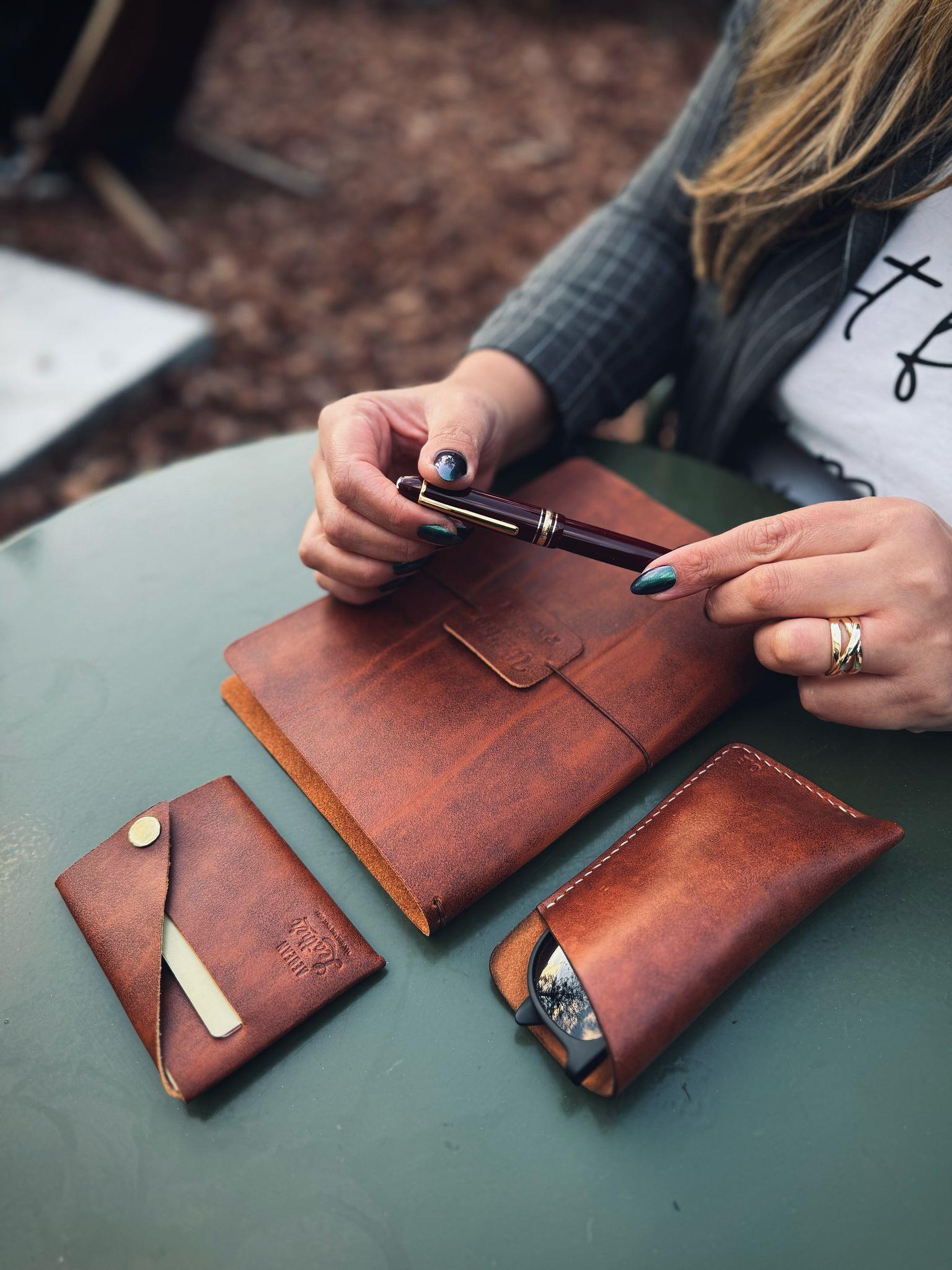 Aegan Leather A5 Deri Defter Kılıfı Kahverengi