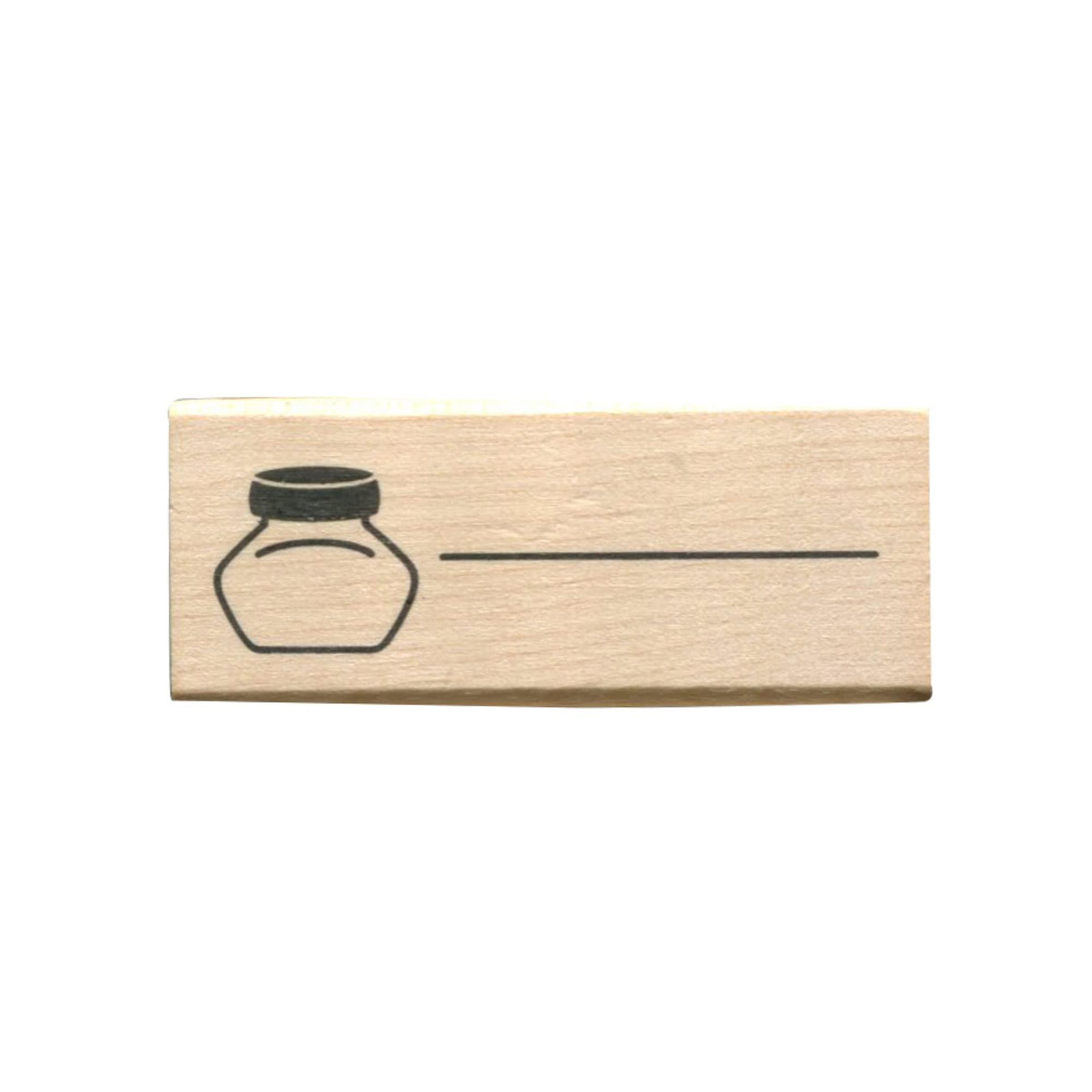 Kodomo no Kao Hanko 0400-007 Ahşap Ink Bottle Damga