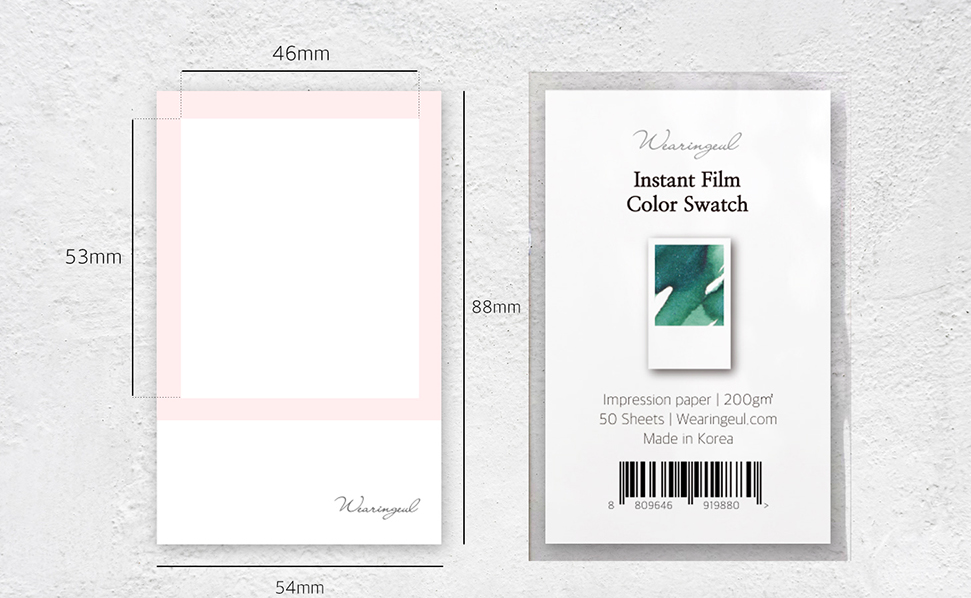 Wearingeul Instant Film Color Swatch - Mürekkep Deneme Kağıtları