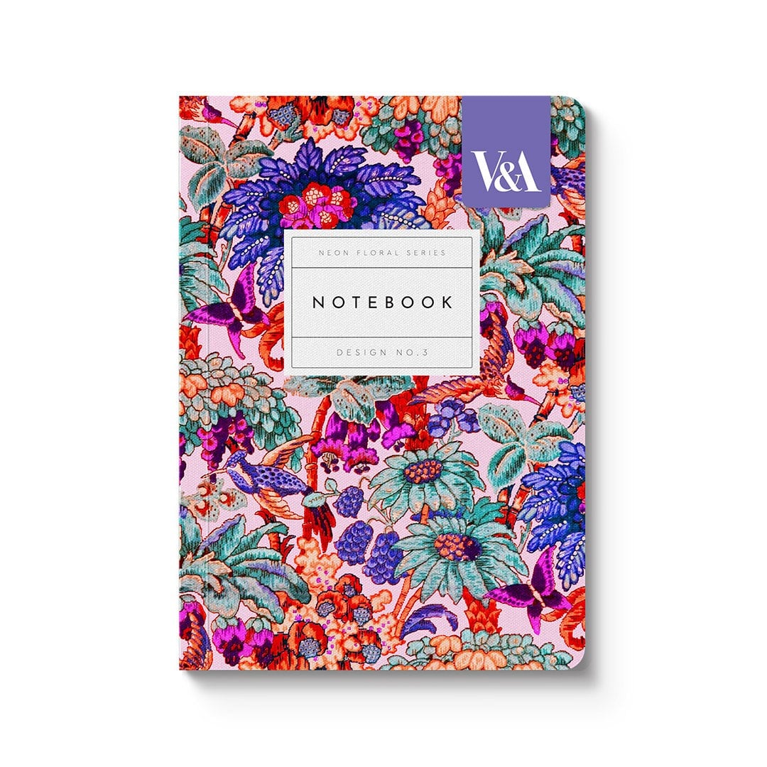 Ohh Deer V&A Tasarımı A6 176 Sayfa Premium Yumuşak Kapak Çizgili Defter Neon Floral Coral Jungle 12547