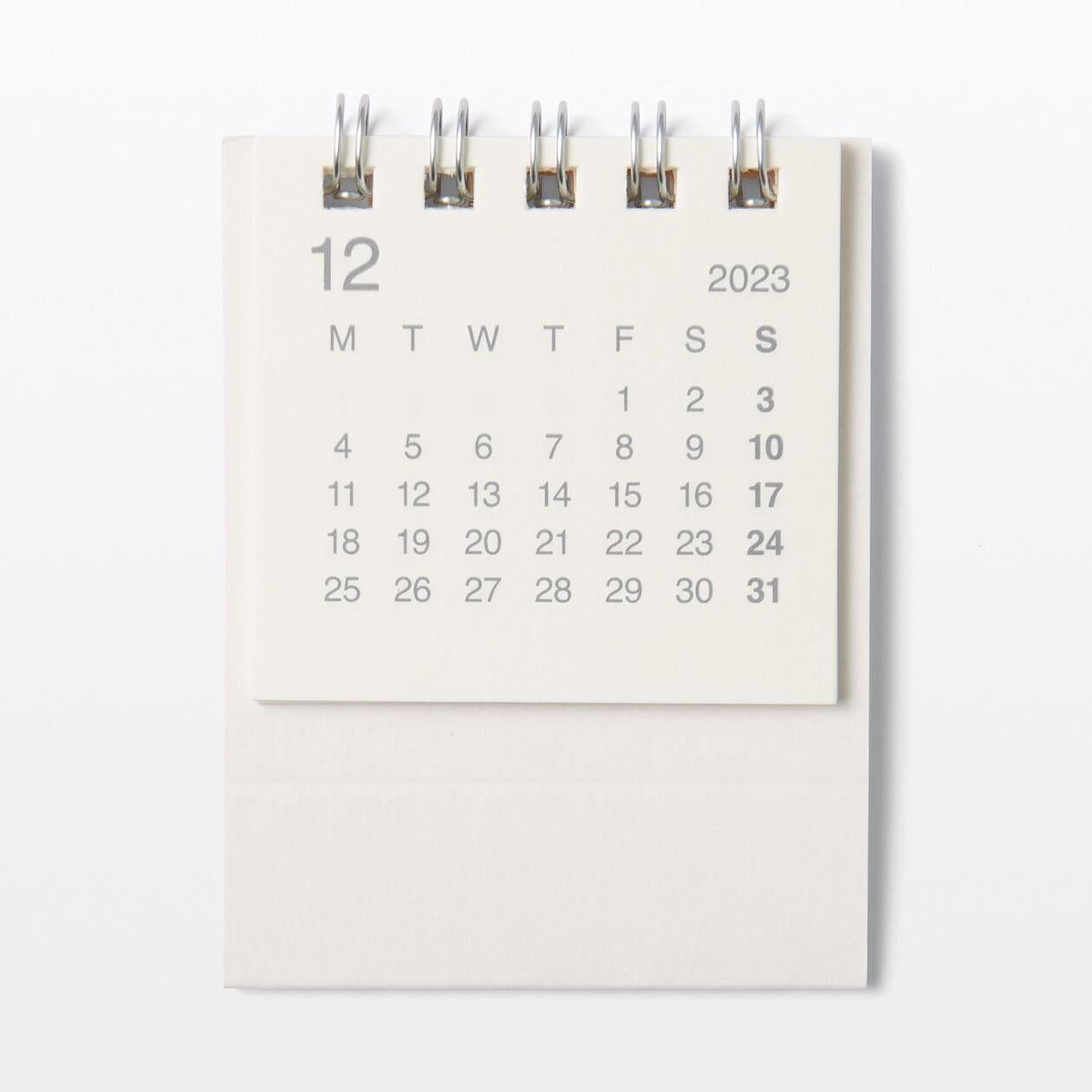 Muji Dec. 2023 - Dec. 2024 Masaüstü Mini Takvim Beyaz