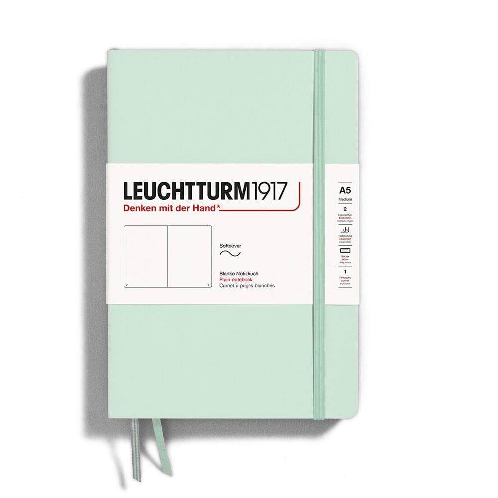 Leuchttrum 1917 Medium(A5) Sert Kapak, 251 Numaralandırılmış  Düz Sayfa Defter Mint Green 367258