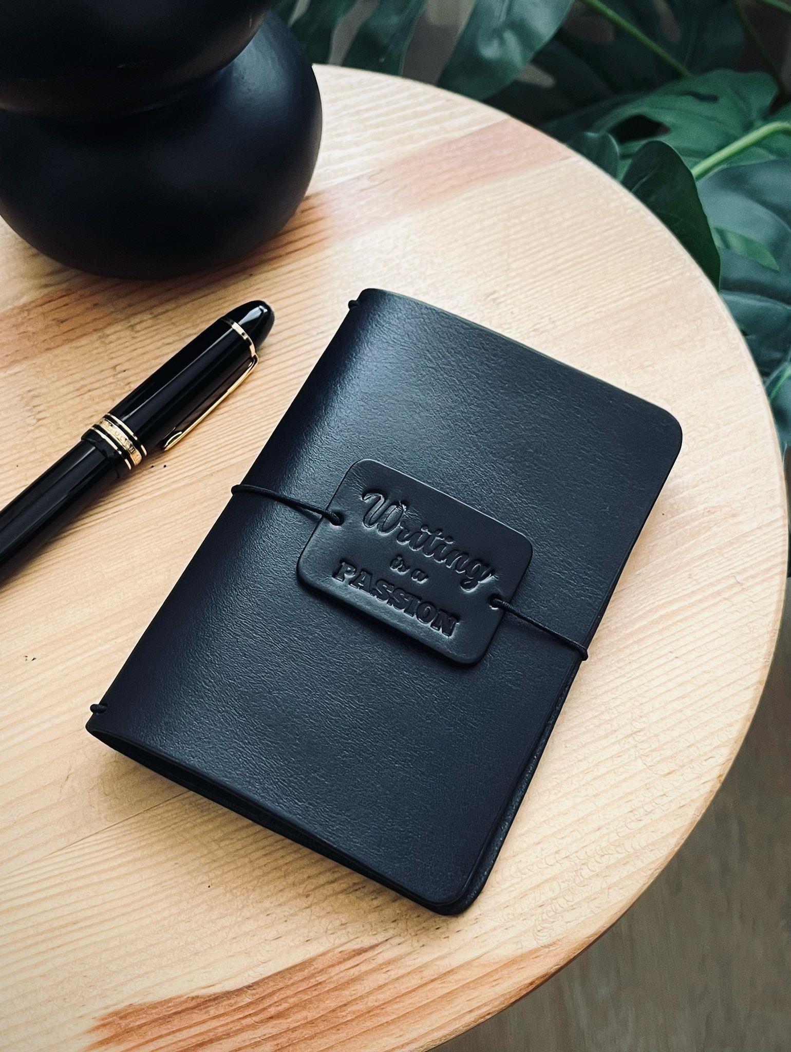 Aegan Leather A5 Deri Defter Kılıfı Siyah 