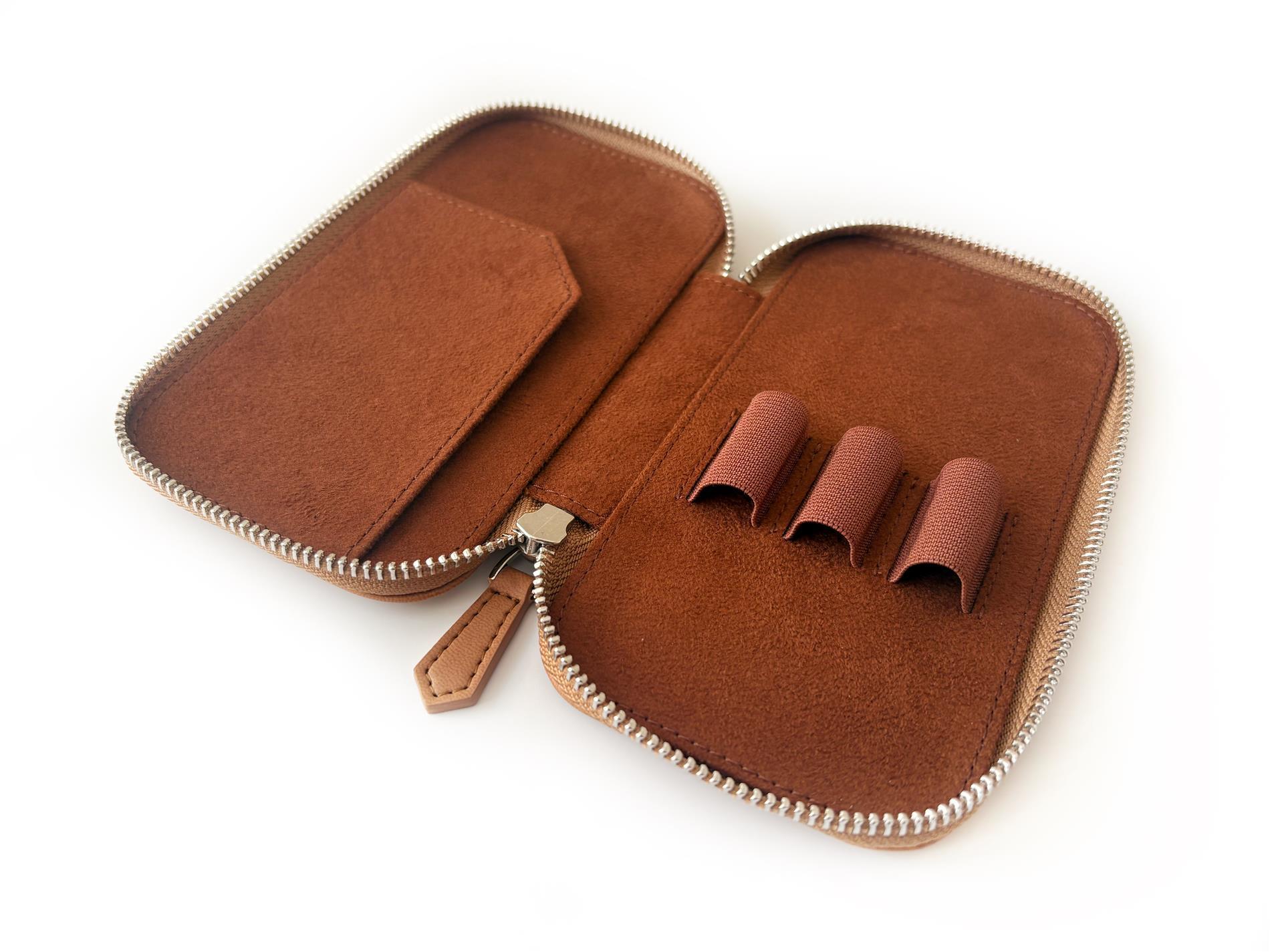 Eng Leather Vegan Apple Skin 3'lü Kalem Sahra Dark