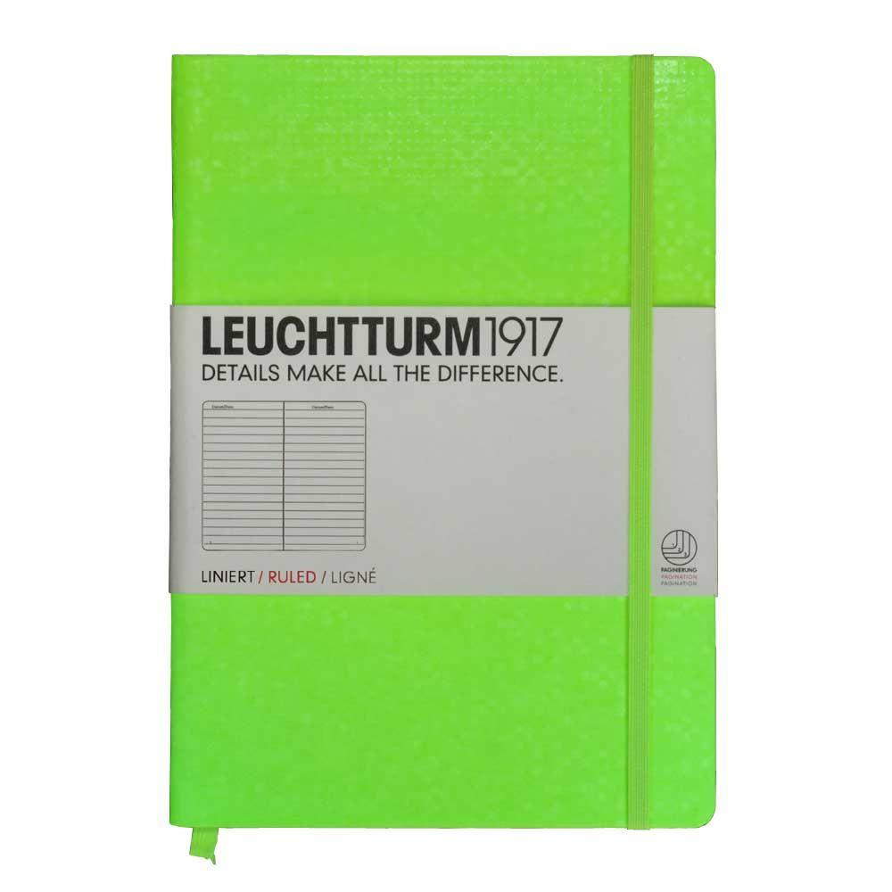 Leuchttrum 1917 Medium(A5) Sert Kapak, 251 Numaralandırılmış Çizgili Defter Neon Yeşil 345102