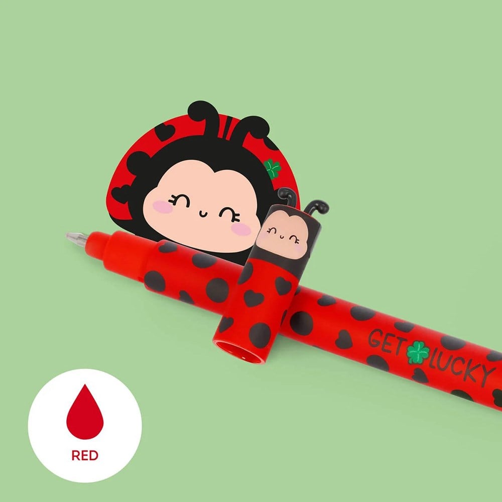 Legami Erasable Pen - Ladybug Kırmızı Jel Kalem Uğur Böceği Ep0074