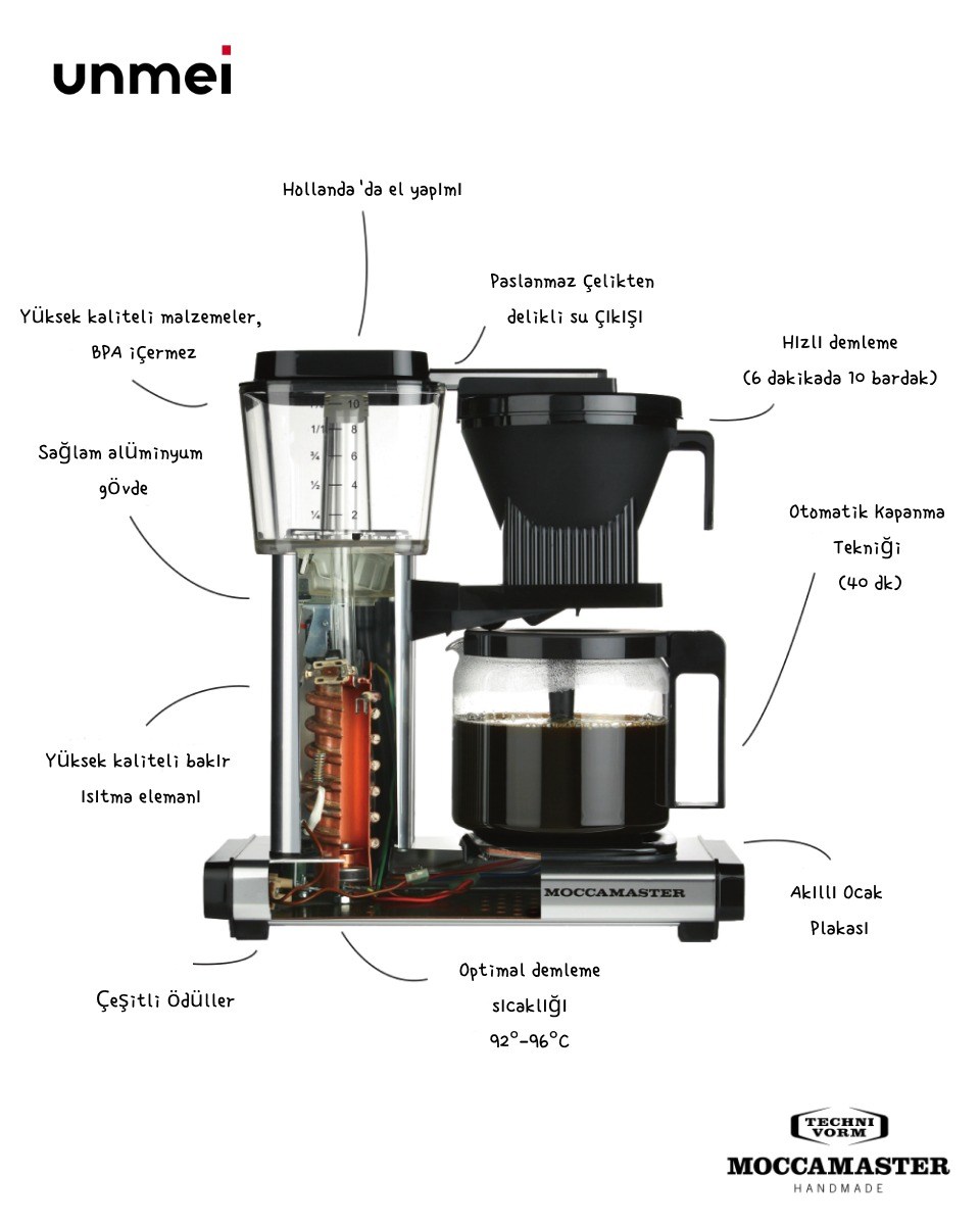 Moccamaster KBG Select Filtre Kahve Makinesi Pirinç
