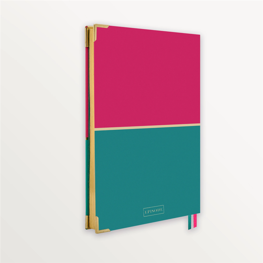 Episode Colourblock Duo Teal Raspberyy B5 Kalın Defter