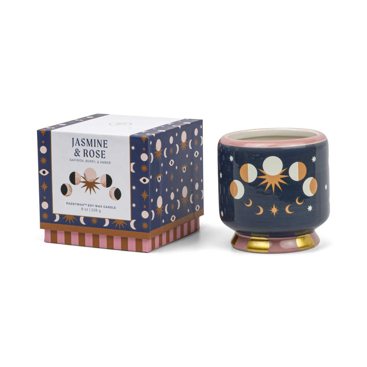 DesignWorks Ink A Dopo Luxury Artisan El Boyaması 226g Mum - Moon Phases - Rose & Jasmine