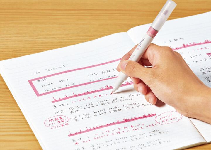 Kokuyo Mark+ Çift Taraflı ( Fosforlu ve Fineliner) Kalem Pembe 