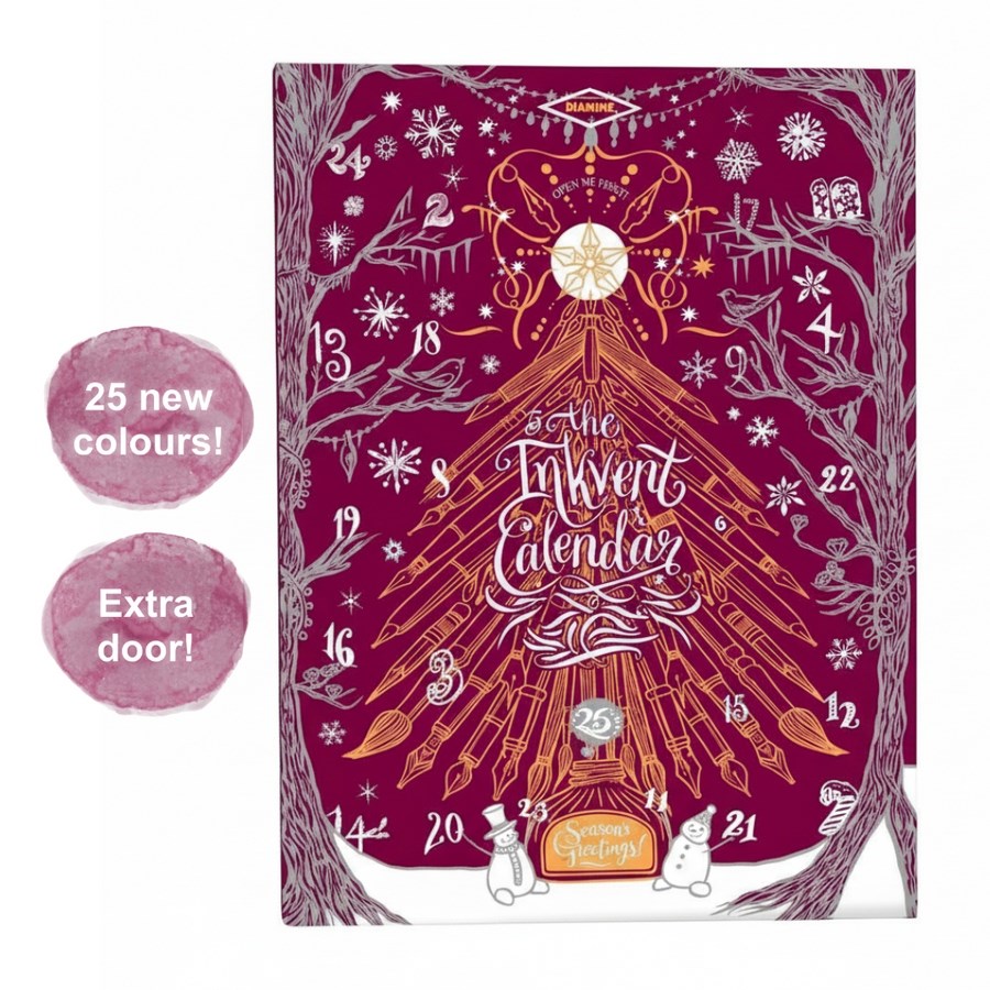ÖN SİPARİŞ - Diamine Inkvent Calendar 2026 Burgundy Edition Mürekkep Takvimi