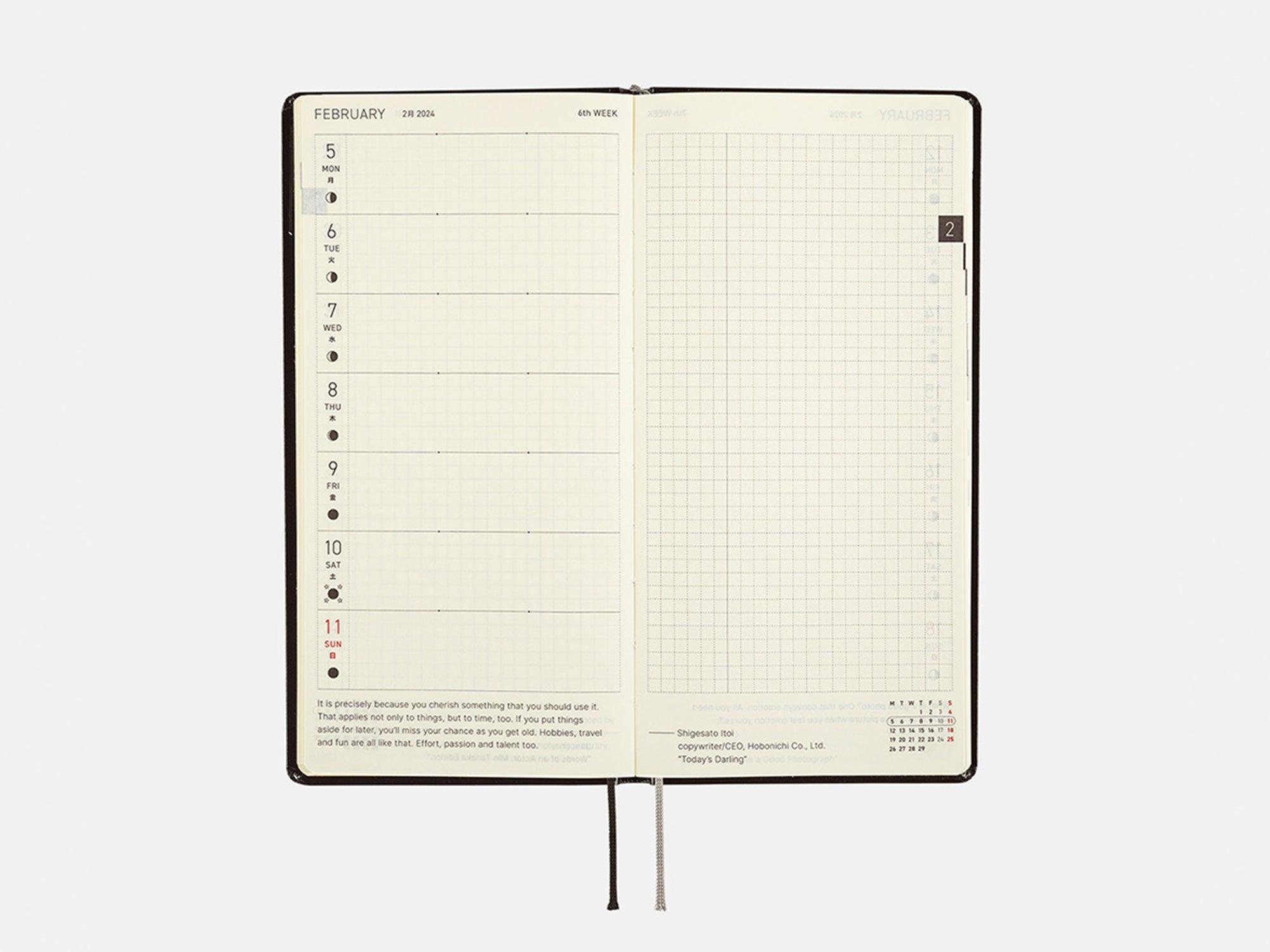Hobonichi Weeks Japanese Version 2024 Jan. Start Taro Okamato Three Faces