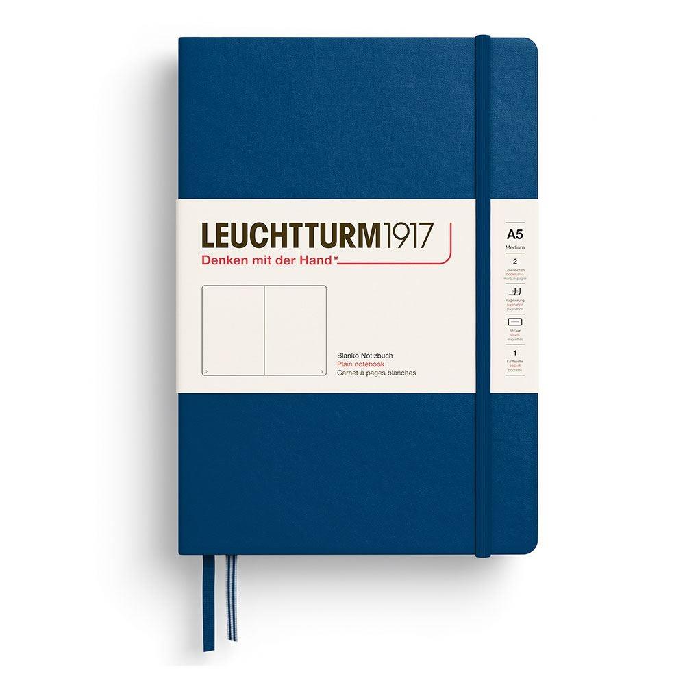 Leuchtturm1917 Not Defteri Orta Boy (A5), Sert Kapak, 251 Numaralandırılmış Sayfa, Düz, Indigo Mavisi