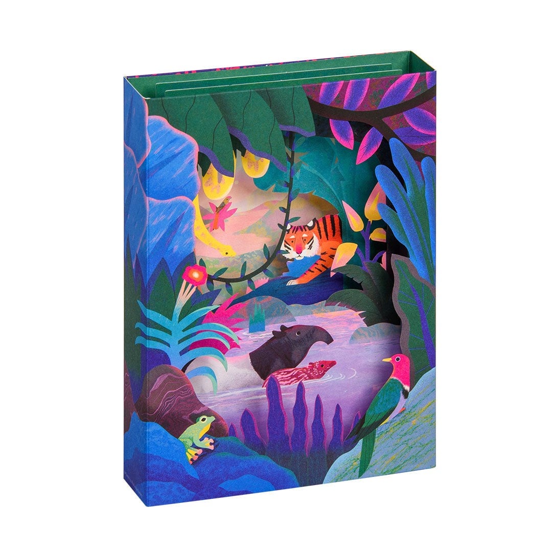 Ohh Deer Natasha Durley Tasarımı 3D Katmanlı Kartpostal Animals of the Sumatran Jungle - 3D Panoramic 12106