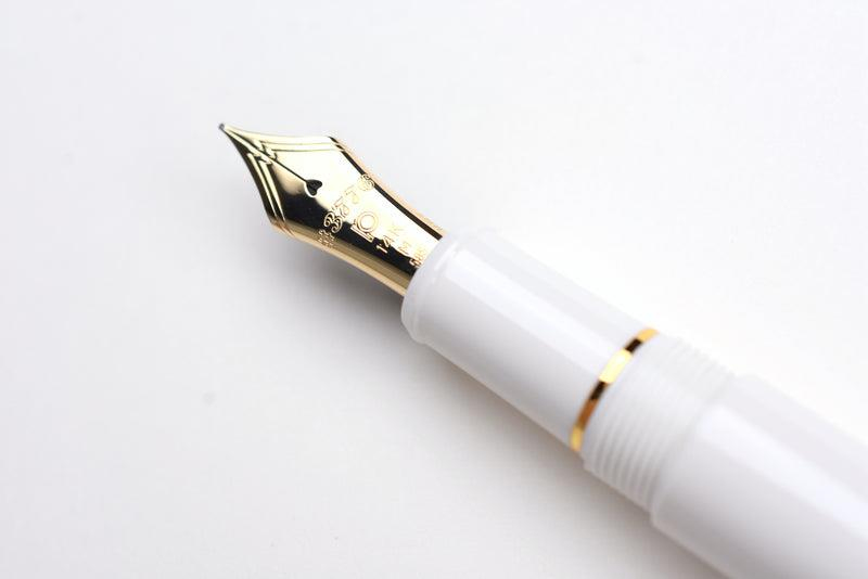 Platinum  #3776 Century Dolma Kalem PNB 13000 Gold Trim 2 Chenonceau White SF Soft Fine