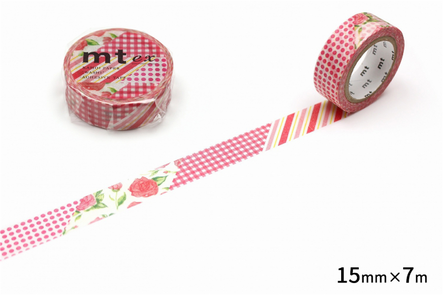 Kamo-i Masking Washi Tape 15mm×7m Ex-Flower Red