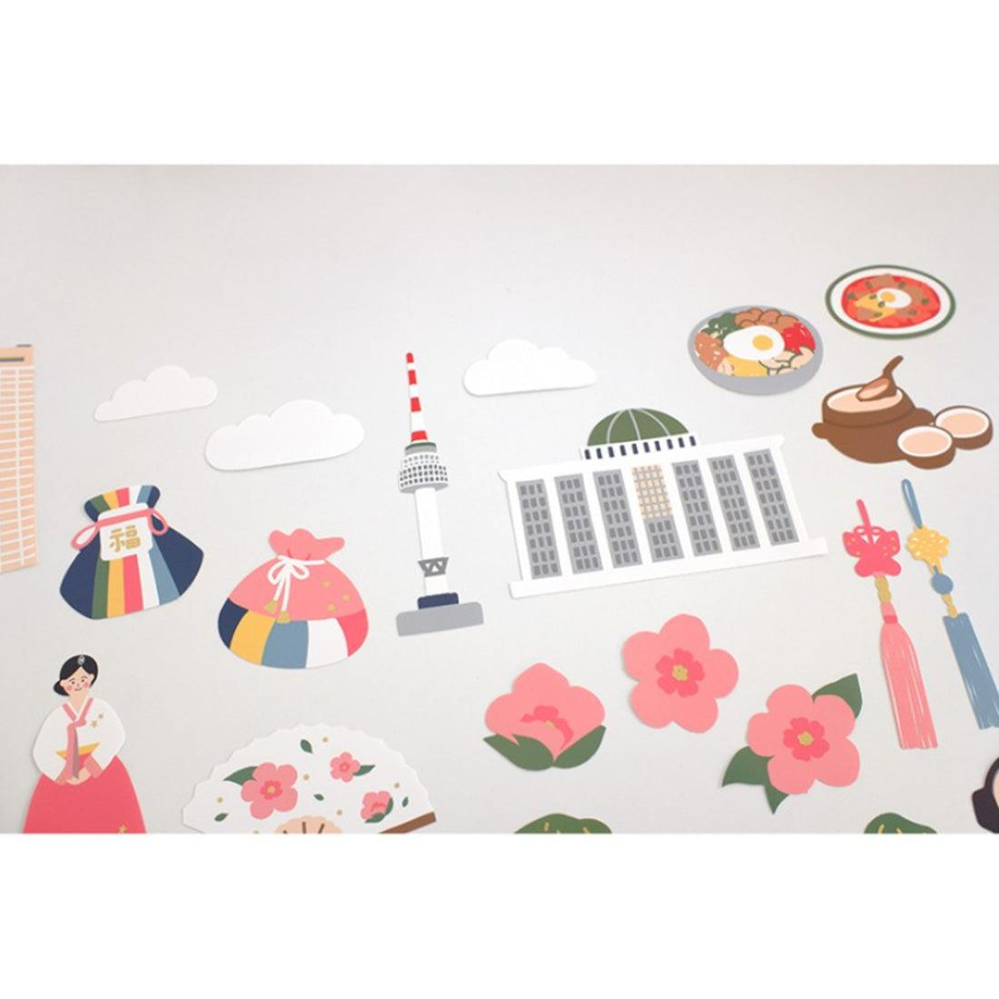 Suatelier Travel Luggage Sticker Pack Valiz Etiket Seti - Welcome To Korea