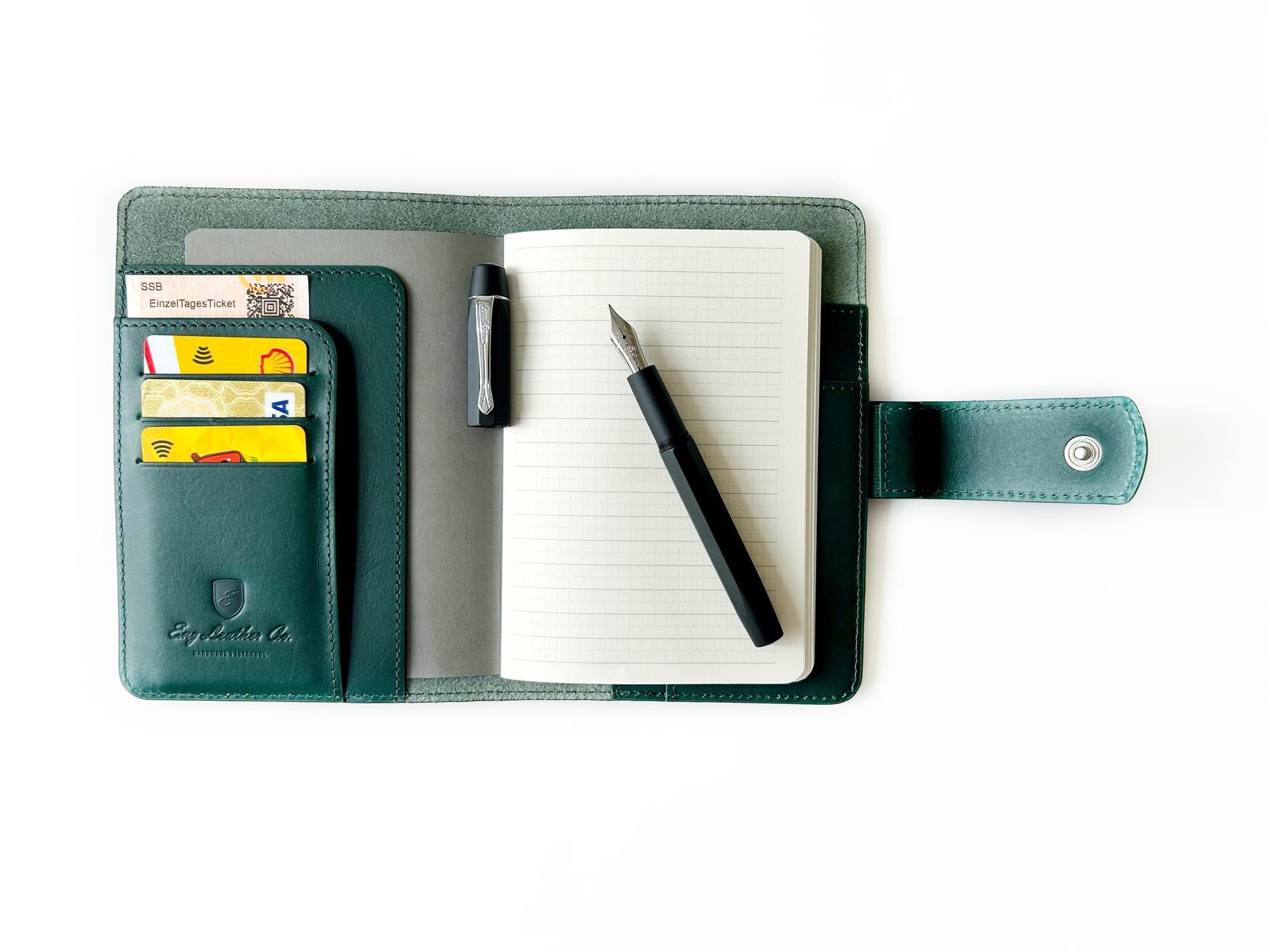Eng Leather Northern Green A6 Ebatlı Deri Defter Kılıfı ve Organizer