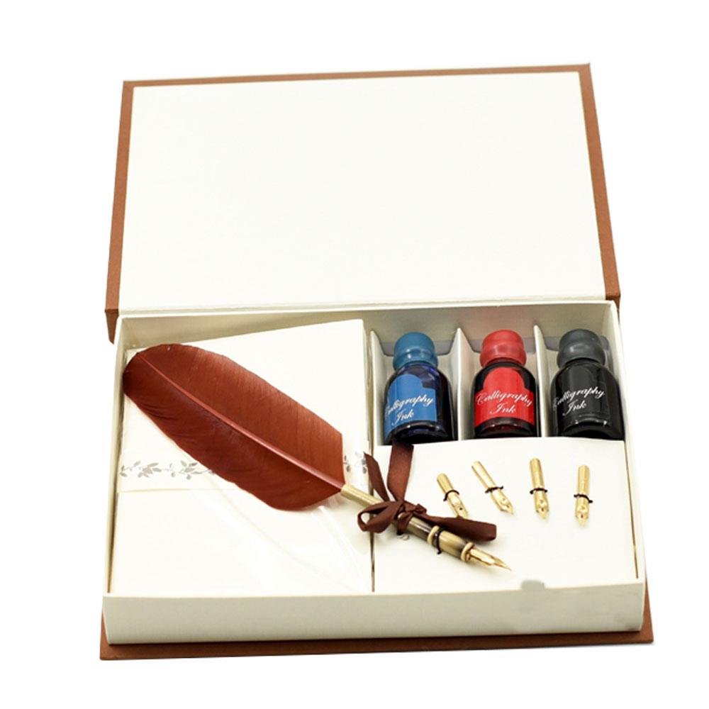Steelpen Calligraphy Kuş Tüyü Ahşap Kaligrafi Kalem Set CS1528