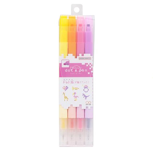 Sun-Star Dot e Pen 4'lü Çift Başlıklı Kalem Seti Sıcak Renkler