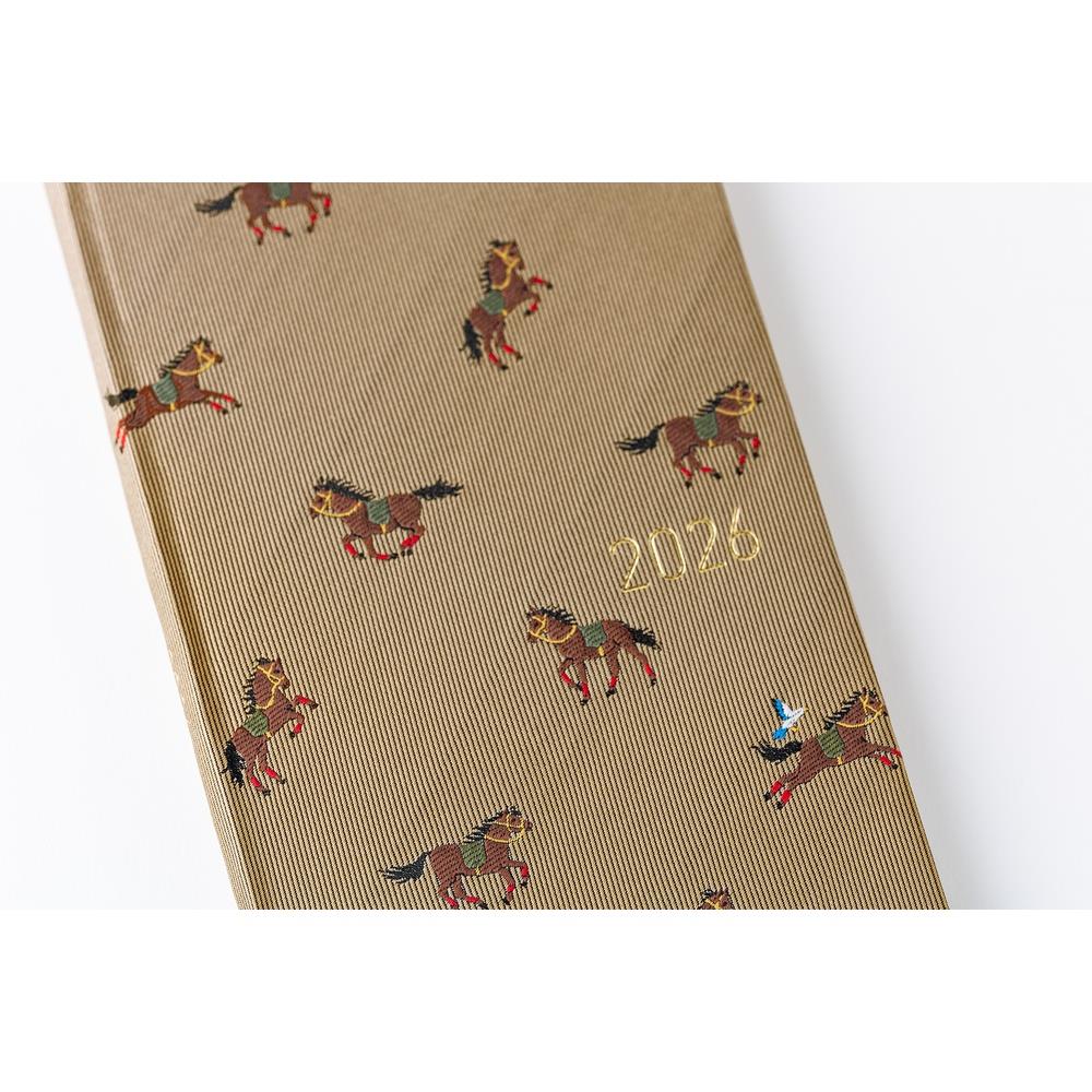 Hobonichi Techo Weeks - English - Bow & Tie: Galloping Horses - 2026 Jan Start