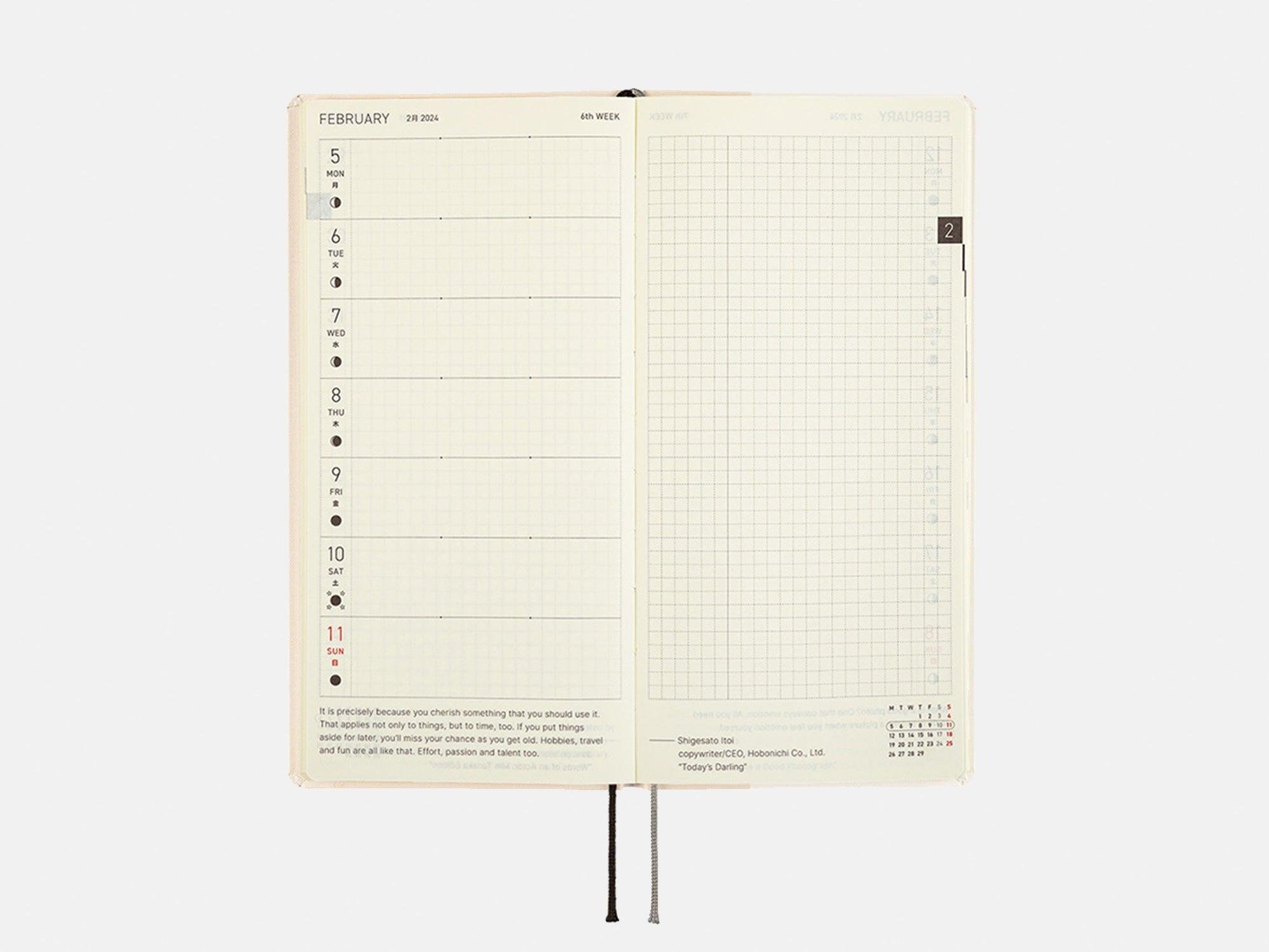 Hobonichi Weeks Japanese Version 2024 Jan. Start Tomitaro Makini Shihai Summer