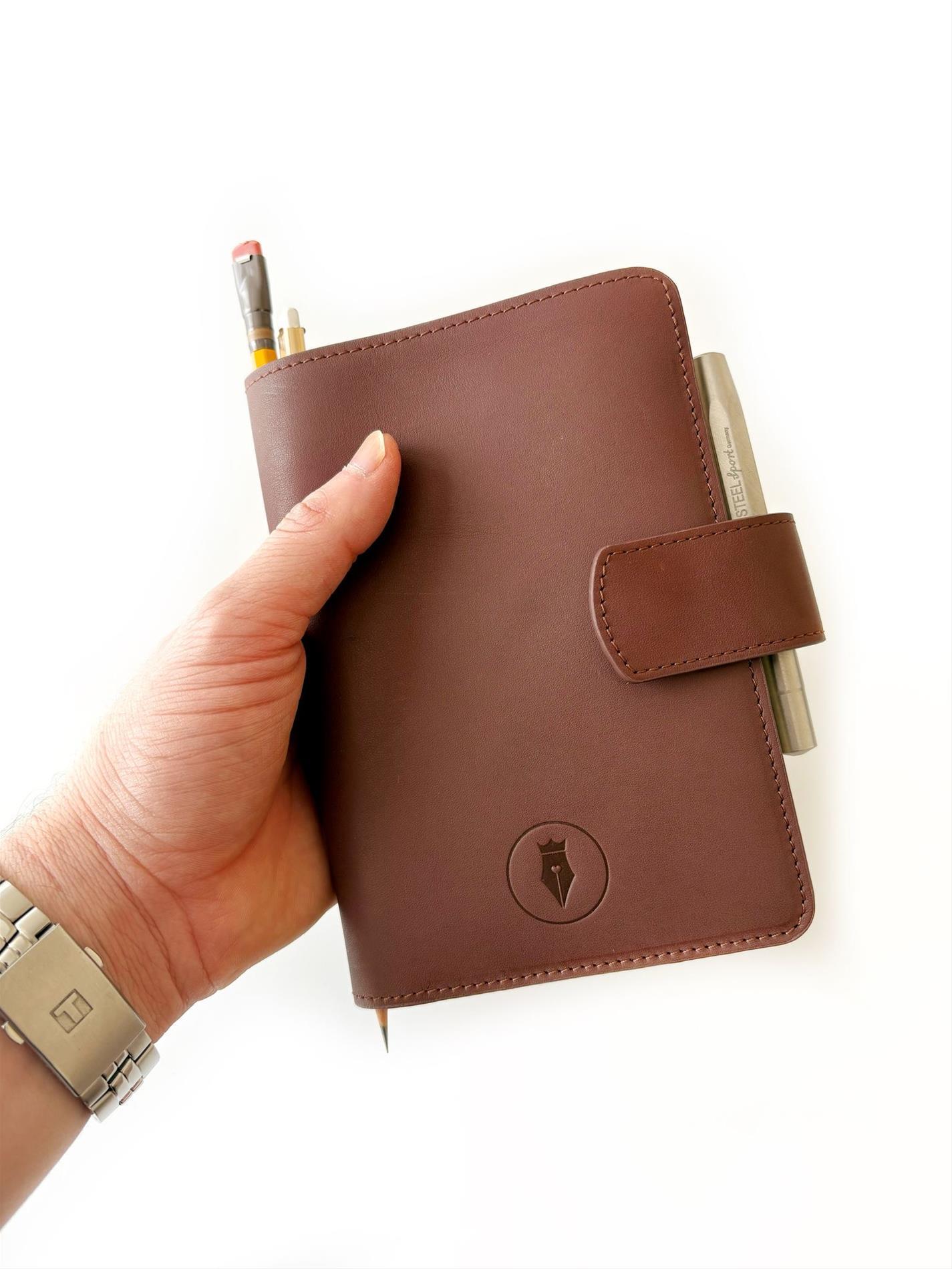 Eng Leather A6 Ebatlı Deri Defter Kılıfı ve Organizer - Bordeaux