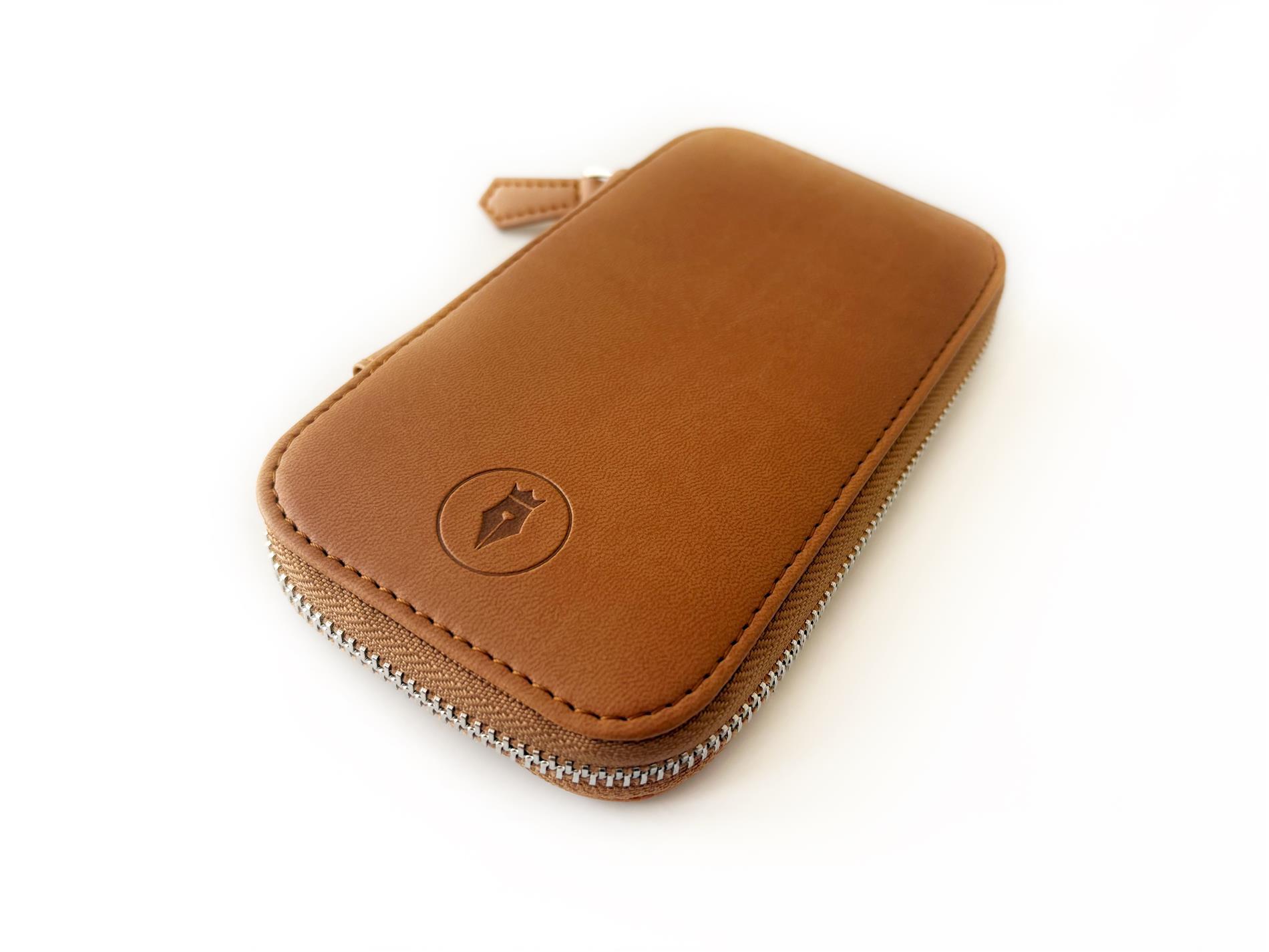 Eng Leather Vegan Apple Skin 3'lü Kalem Sahra Dark