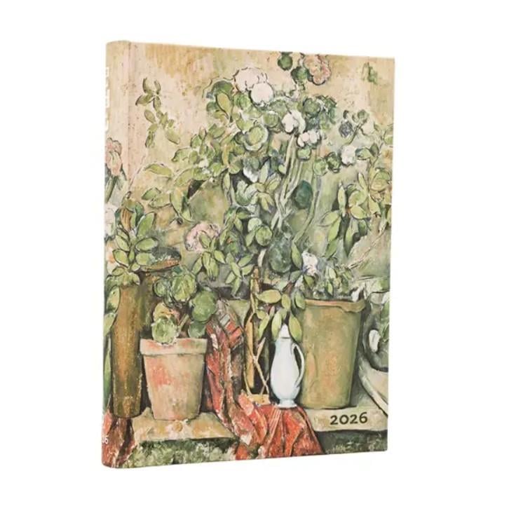 Paperblanks 2026 English Diary   12 Aylık Sert Kapak Cezanne’s Terracotta Pots and Flowers Midi Day Ajanda