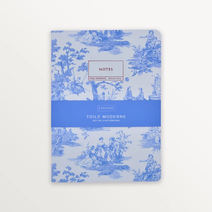 EPISODE TOILE MODERNE COULEURS VIVES SET OF 3 A5 NOTEBOOKS