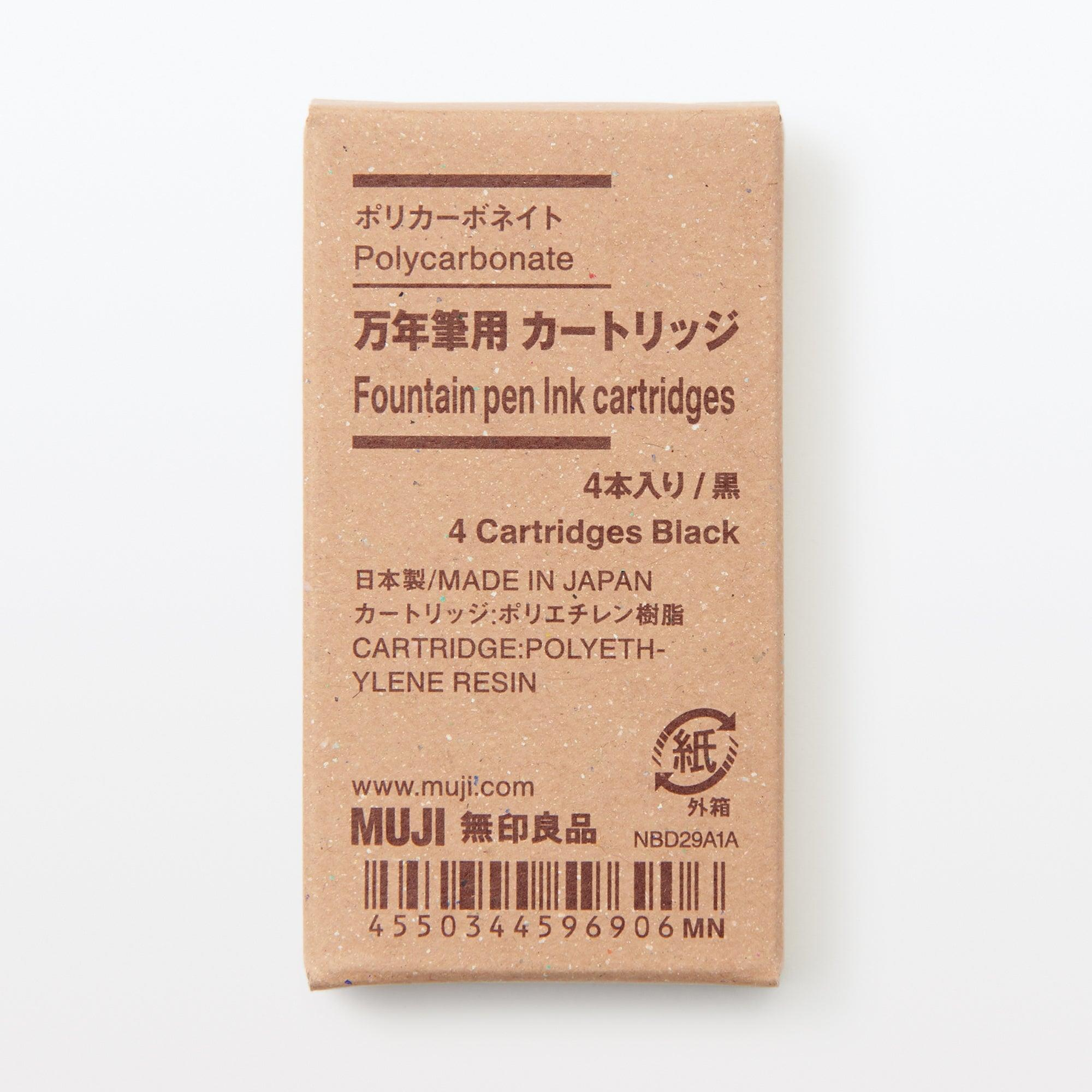 Muji Polycarbonate Siyah 4'lü Dolma Kalem Kartuşu 