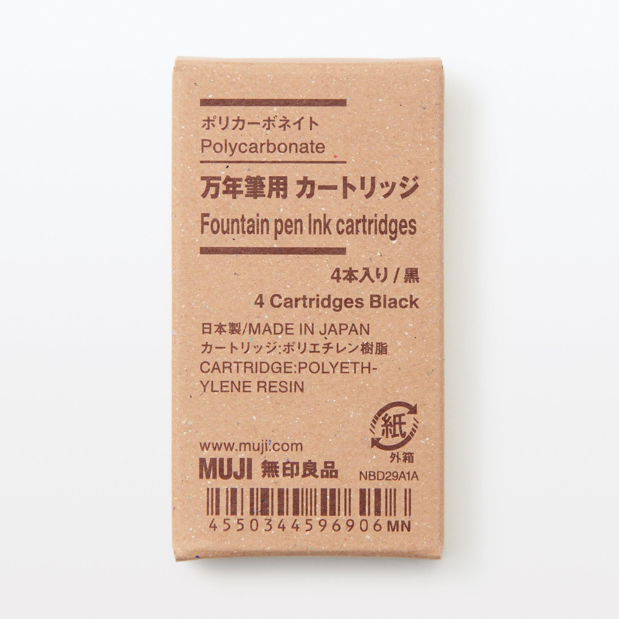 Muji Polycarbonate Siyah 4'lü Dolma Kalem Kartuşu 