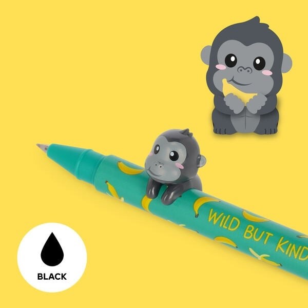 Legami Lovely Friends Gorilla Jel Kalem 0,5 mm - Siyah Mürekkep