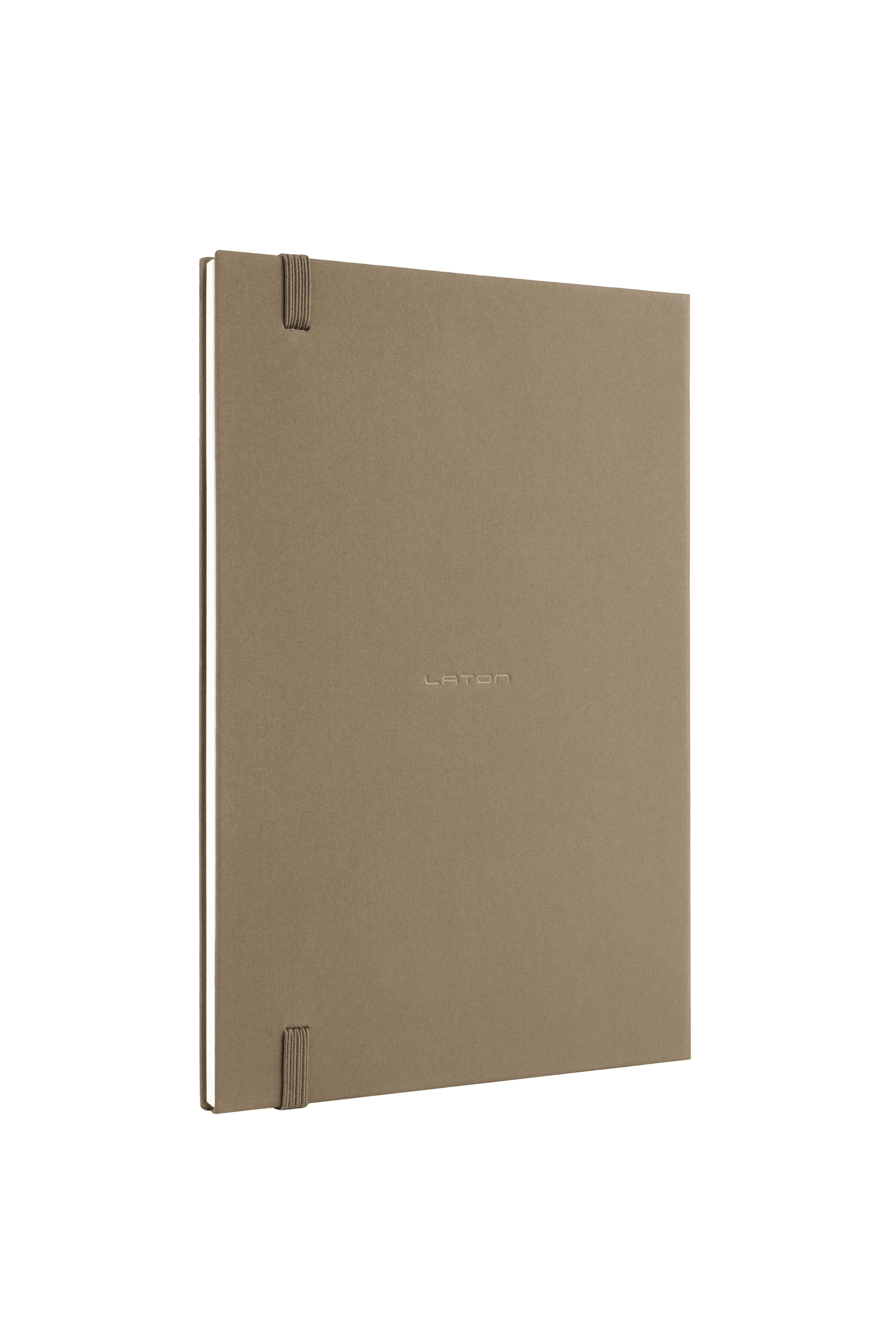 Laton Kokea A5 Keten Kumaş Sert Kapaklı Defter Light Brown