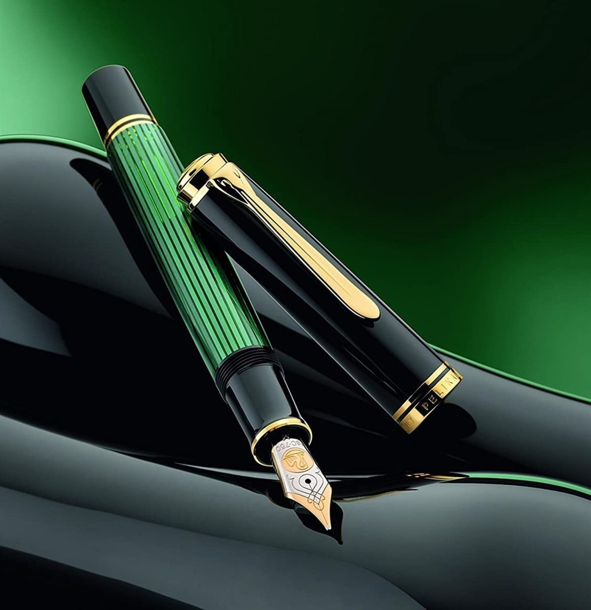 Pelikan Souveran M800 Green Black Fountain Dolma Kalem EF Uç