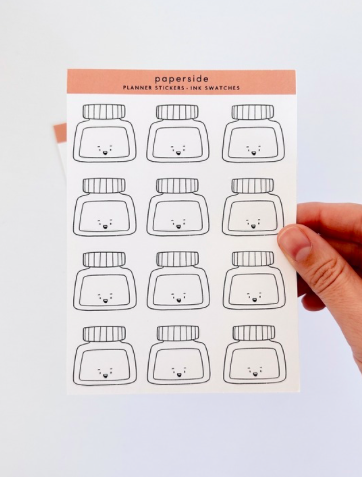 Ink Swatches White Sticker Seti - Short Bottle