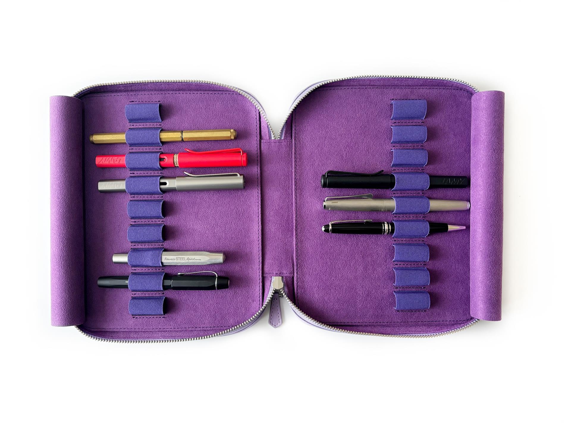 Eng Leather Light Lavender Violet 18'li Deri Kalem Kılıfı