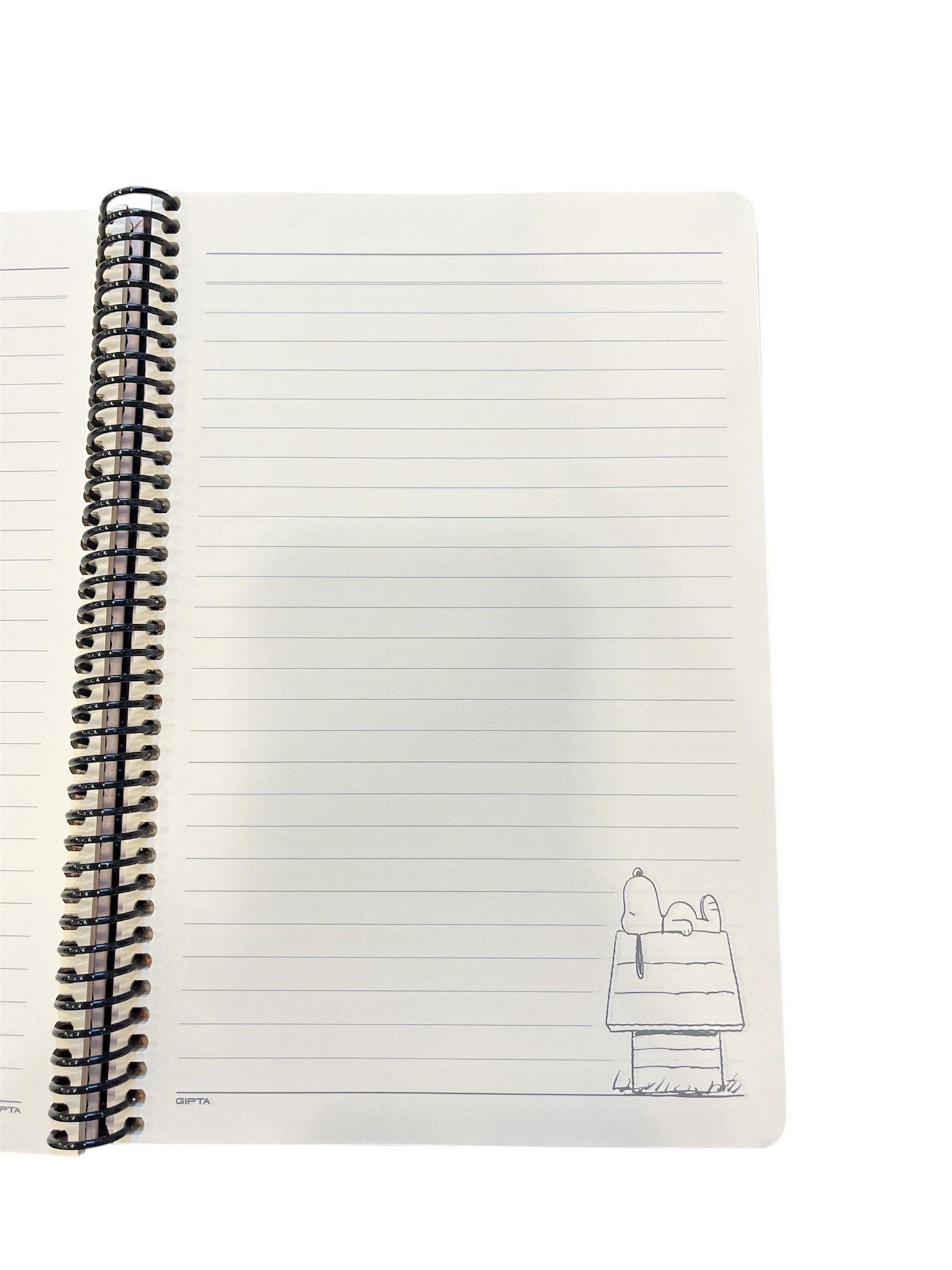 Gıpta Sert Kapaklı 17 x 24 cm 96 Sayfa Çizgili Telli Defter Snoopy Krem