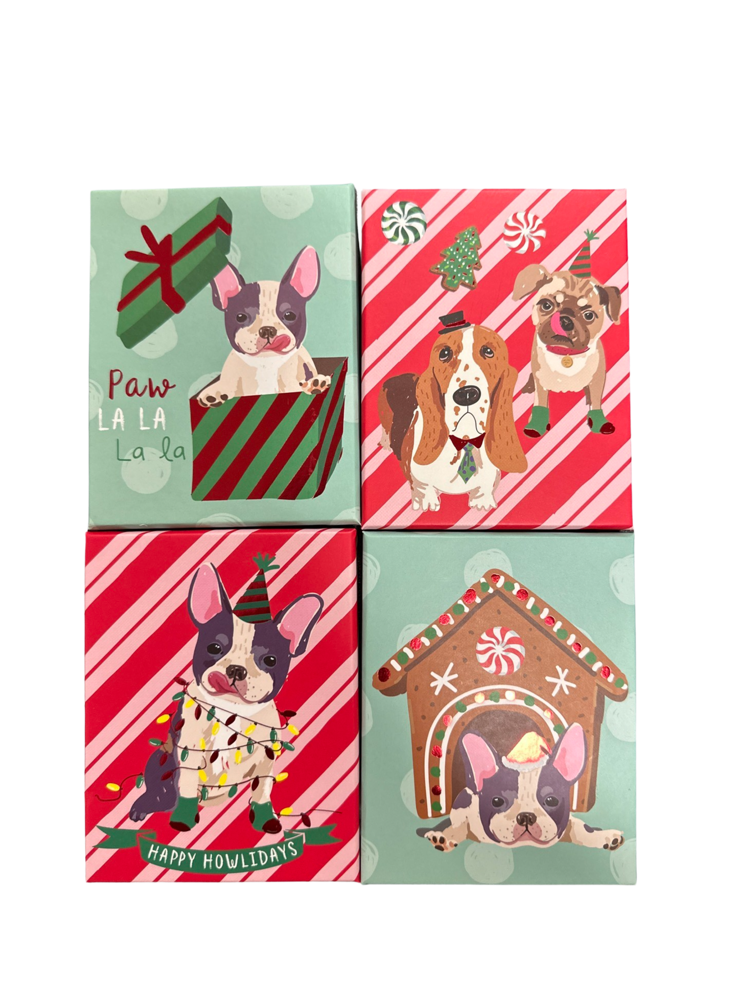 New Year Cute Dog & Cookie House Hediye Kartı Kutusu 8'li Paket