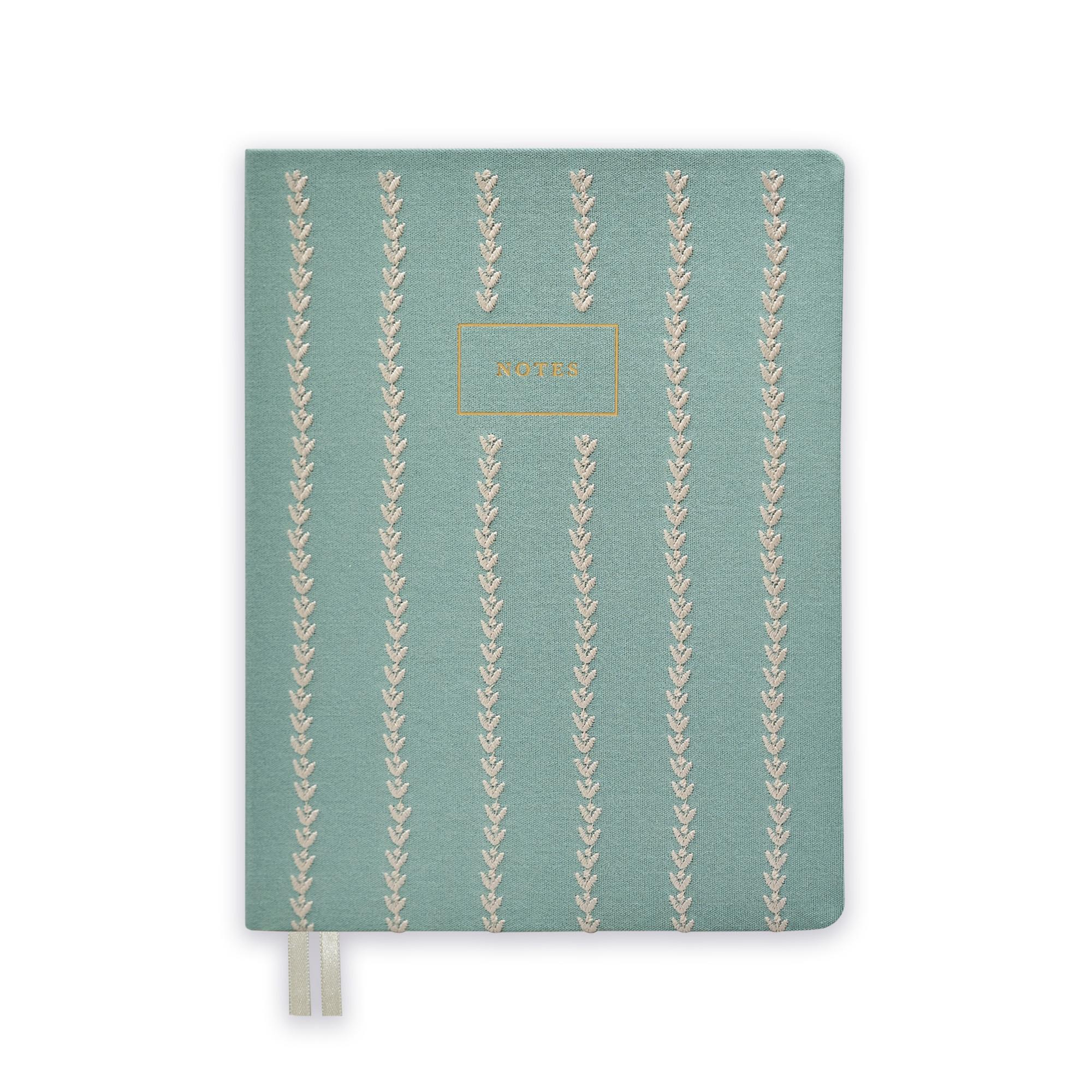 EPISODE SAGE LEAVES EMBROIDERED XL NOTEBOOK