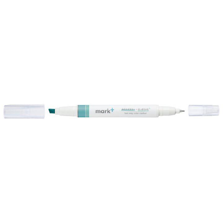 Kokuyo Mark+ Çift Taraflı ( Fosforlu ve Fineliner) Kalem Green/Blue ( Turkuaz)