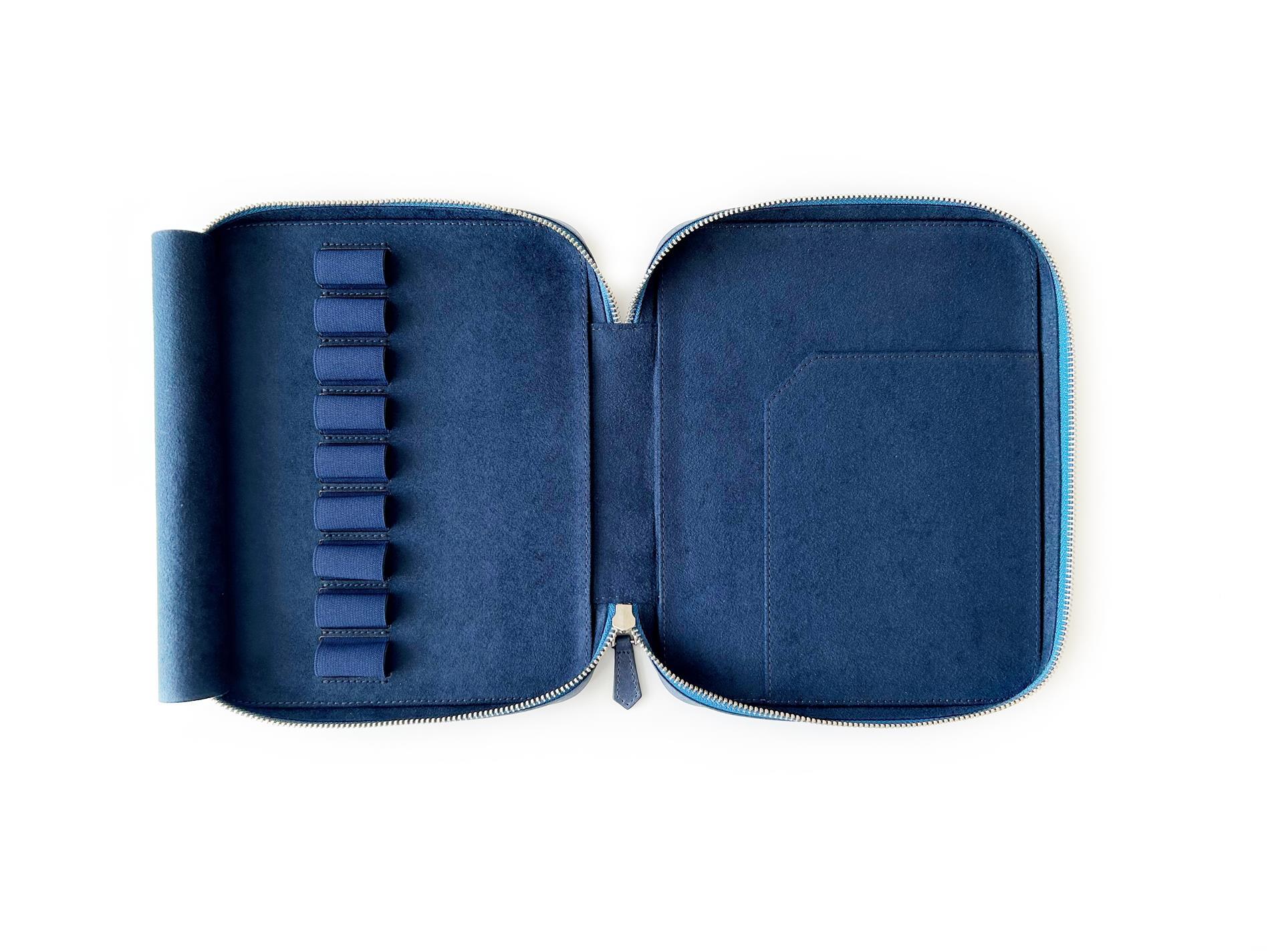 Eng Leather Midnight Blue 9'lu Kalem Kılıfı ve A5 Notluk