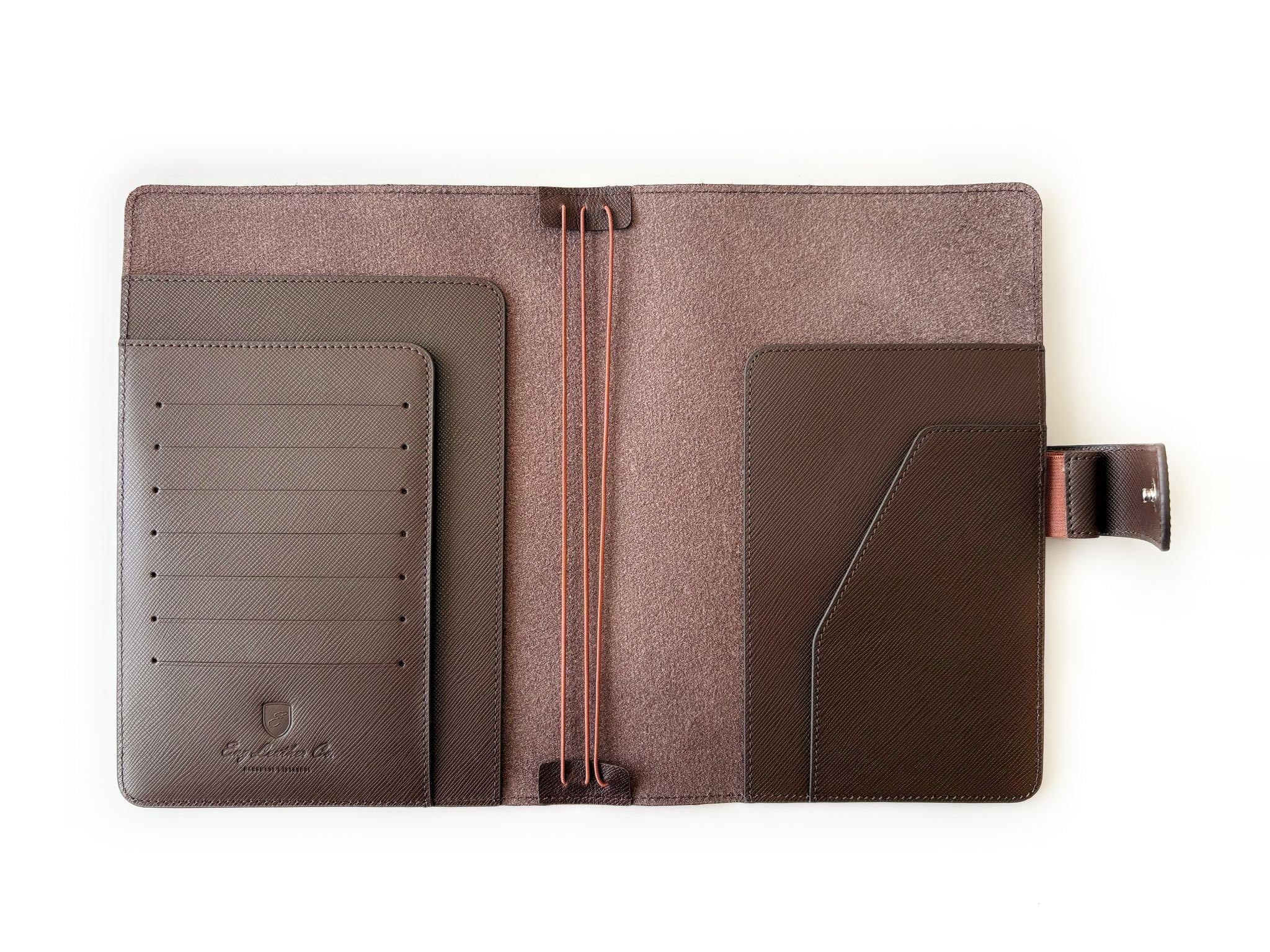 Eng Leather Saffiano Deri Koleksiyonu  A5 Defter & Kalem Çantası Rosewood