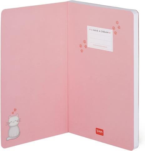 Legami  Kitty 120 gr. Beyaz Kağıt Çizgili Defter Meow