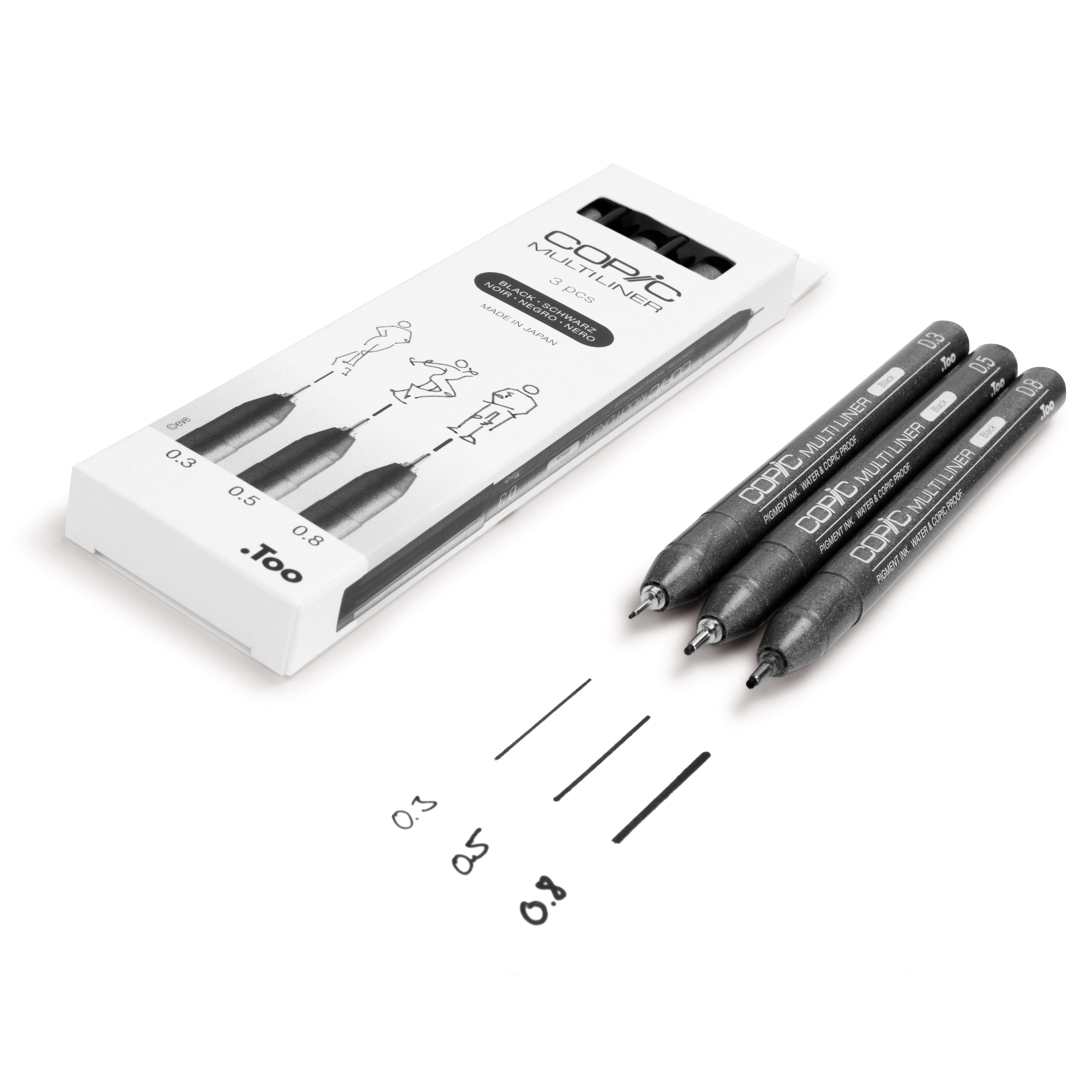 Copic Multiliner 3'lü Siyah Set - Medium 