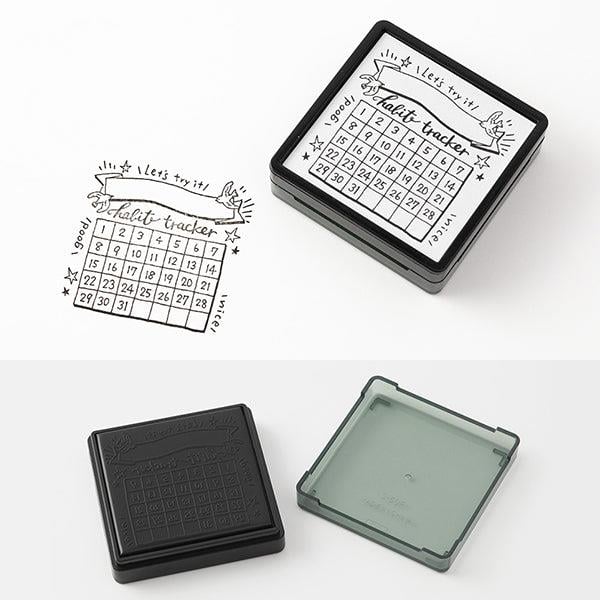 Midori Paintable Penetration Stamp Damga - Large Size - Habit Tracker 35392006